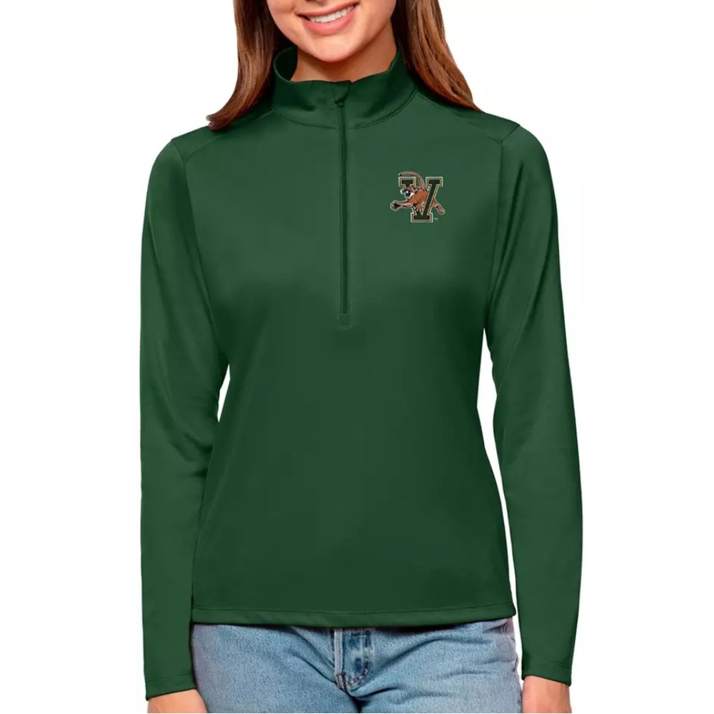 Women's Vermont Catamounts Green Tribute Quarter-Zip Pullover